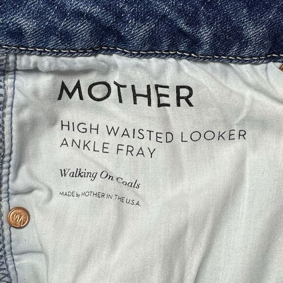 Mother The High Waisted Looker Ankle Fray Jeans Women's Size 28 - Picture 11 of 15